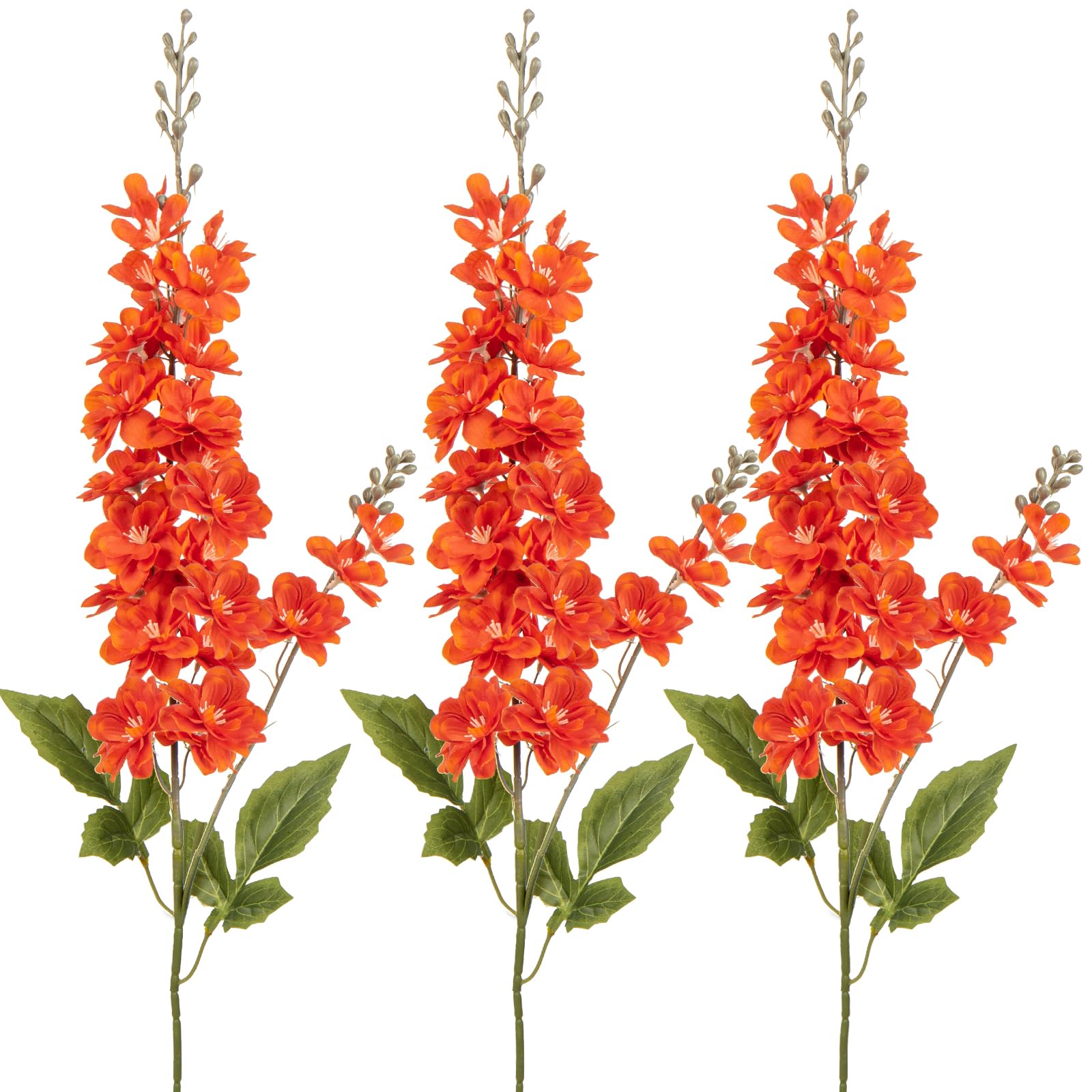 Amazon｜オレンジ デルフィニウム フェイクフラワー ウェディング